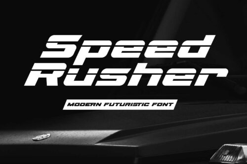 Speed Rusher, elegant bold for futuristic and sporty themes.