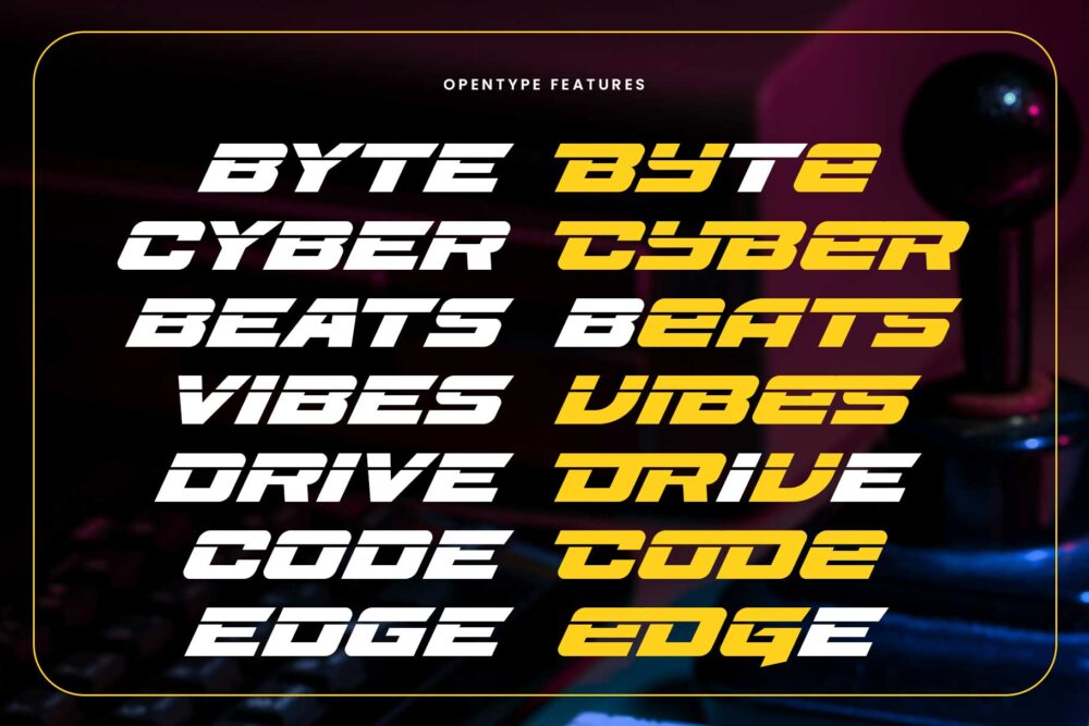Speed Rusher, elegant bold for futuristic and sporty themes.