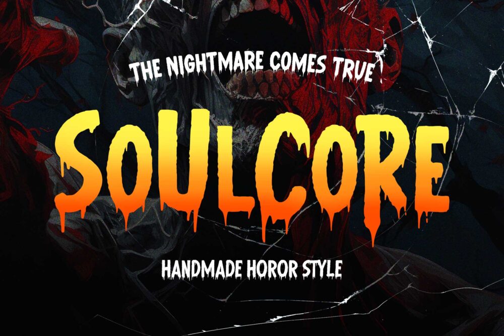 Soulcore horror font with sharp, terrifying strokes