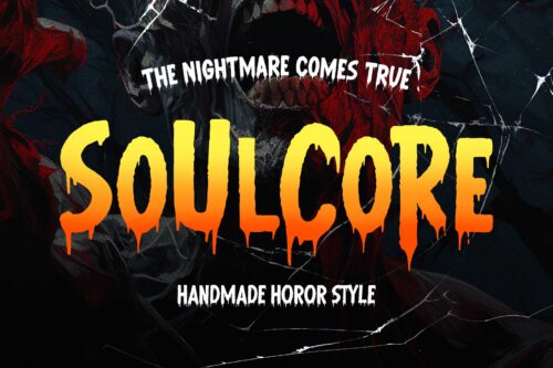Soulcore horror font with sharp, terrifying strokes