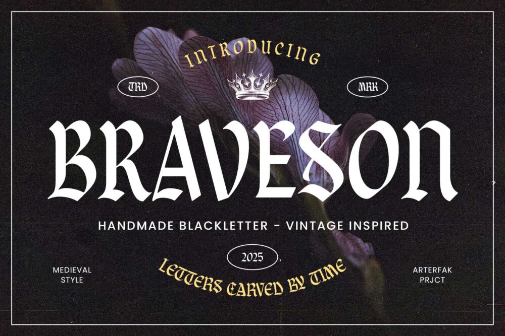 Braveson Font Preview – Blackletter Typeface for Bold Display