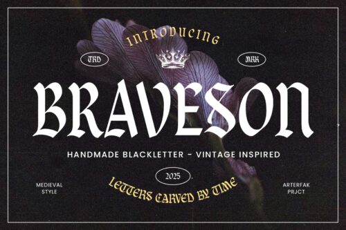 Braveson Font Preview – Blackletter Typeface for Bold Display