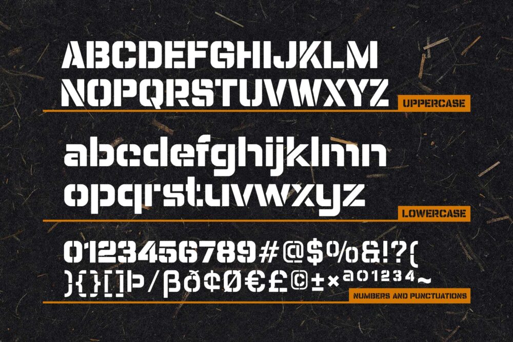 Champions Stencil typeface for logos, jerseys, and posters
