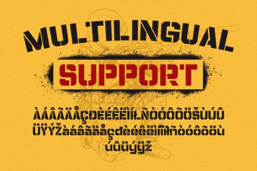 Champions Stencil typeface for logos, jerseys, and posters