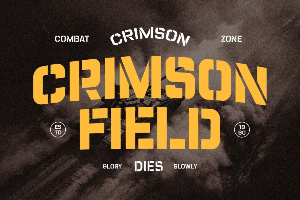 Champions Stencil typeface for logos, jerseys, and posters