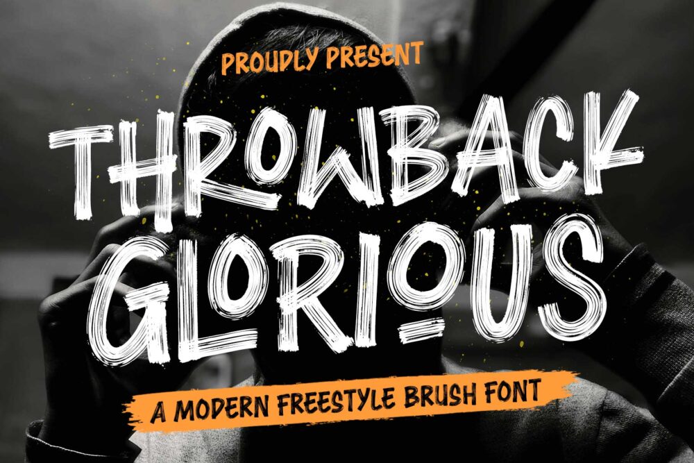 Throwback Glorious – expressive brush font with dry brush texture