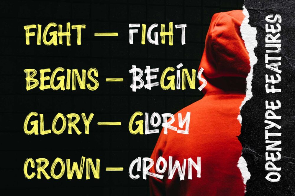 Throwback Glorious – expressive brush font with dry brush texture