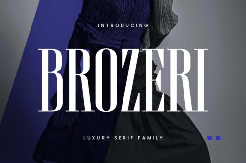 Brozeri modern serif typeface for headlines and fashion design