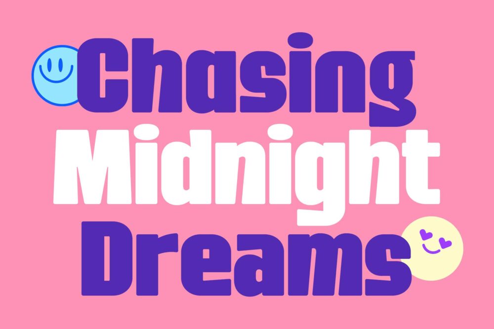 Funky retro condensed sans serif font Roneva with bold style