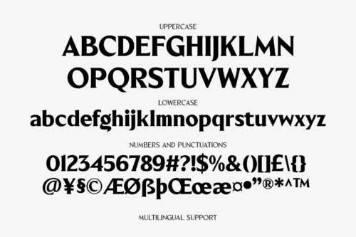 Elegant and confident Blackney serif type design
