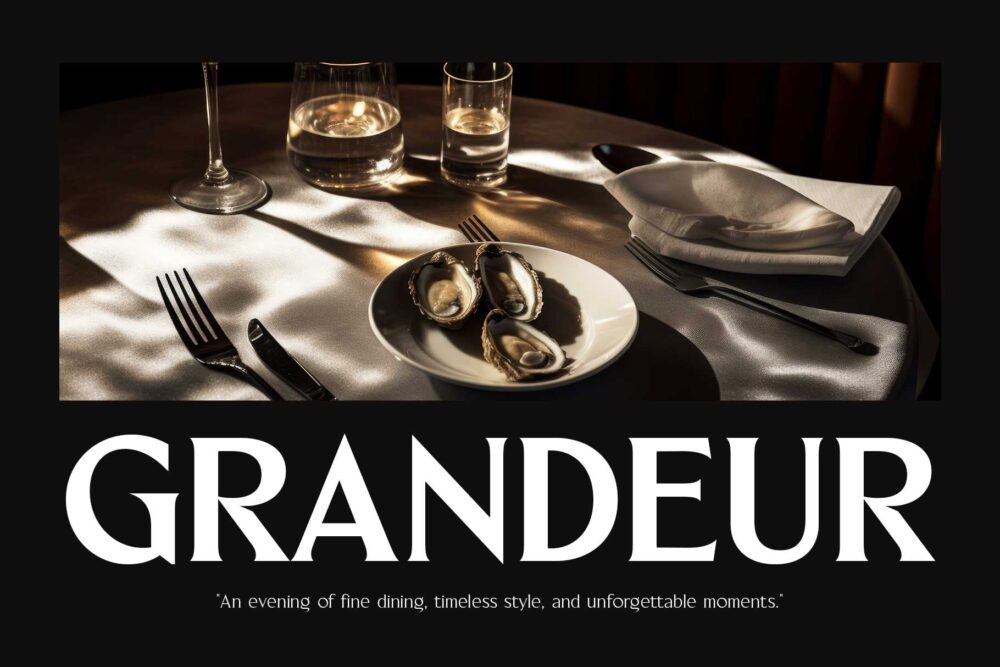 Elegant and confident Blackney serif type design
