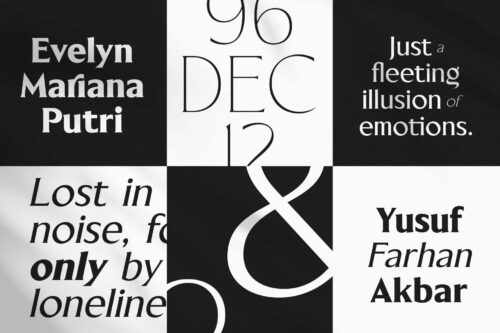 Elegant and confident Blackney serif type design