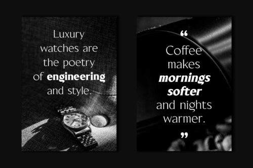 Elegant and confident Blackney serif type design