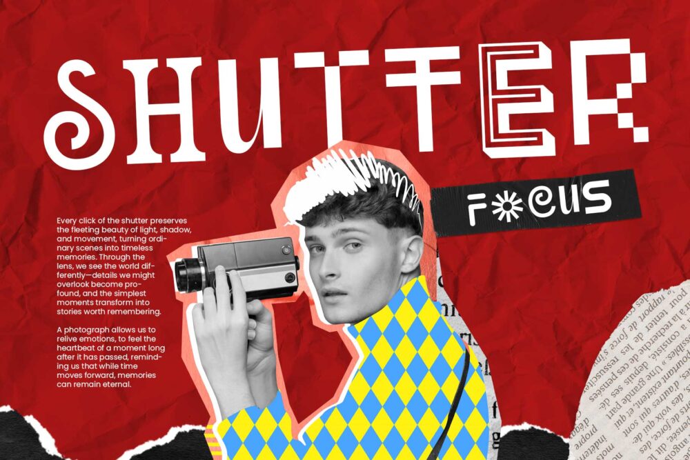 Unpopular Montage mixed font — modern collage-style typography