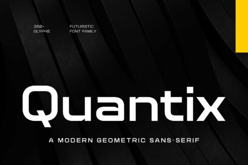 Quantix industrial sans serif typeface with multilingual support