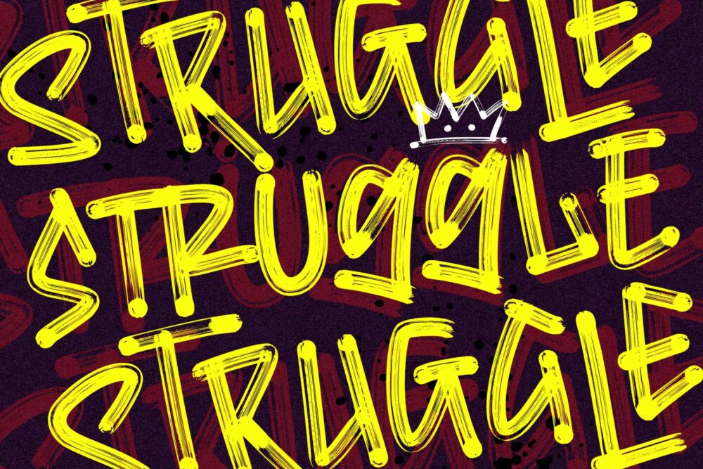 Brosnoirs textured marker font urban graffiti design