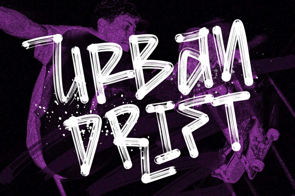Brosnoirs textured marker font urban graffiti design