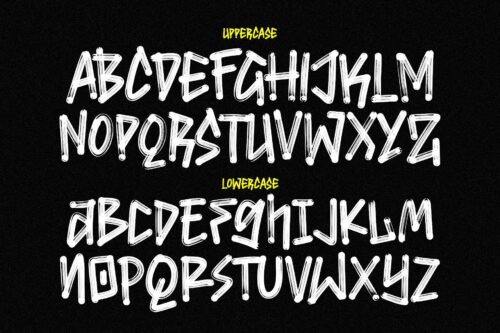 Brosnoirs textured marker font urban graffiti design