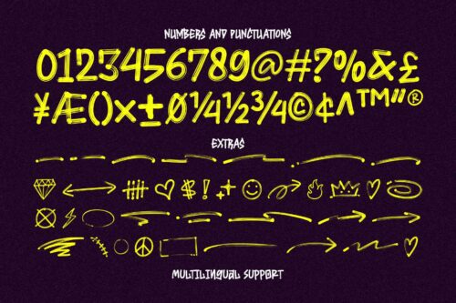 Brosnoirs textured marker font urban graffiti design