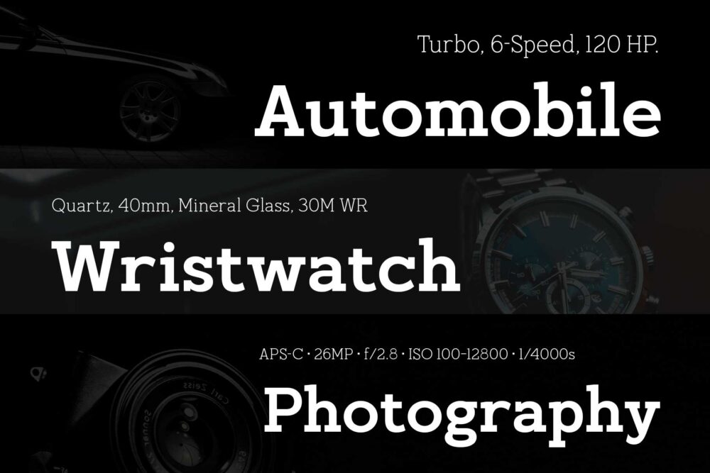 Huggels bold slab serif typeface for branding and editorial