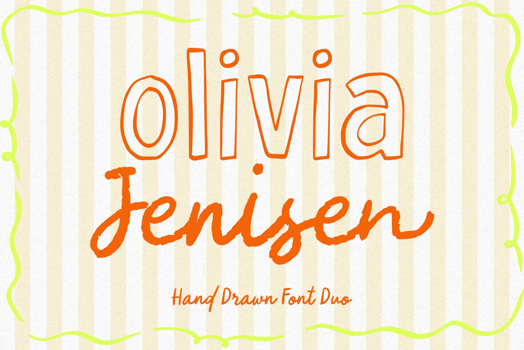 Olivia Jenisen font duo for café branding and packaging design