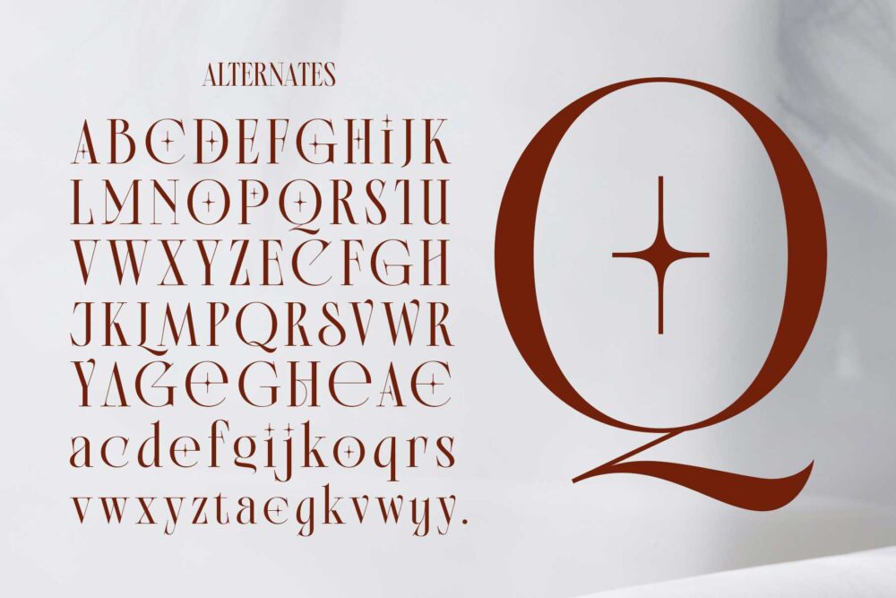 Elegant modern classic serif font for wedding and branding