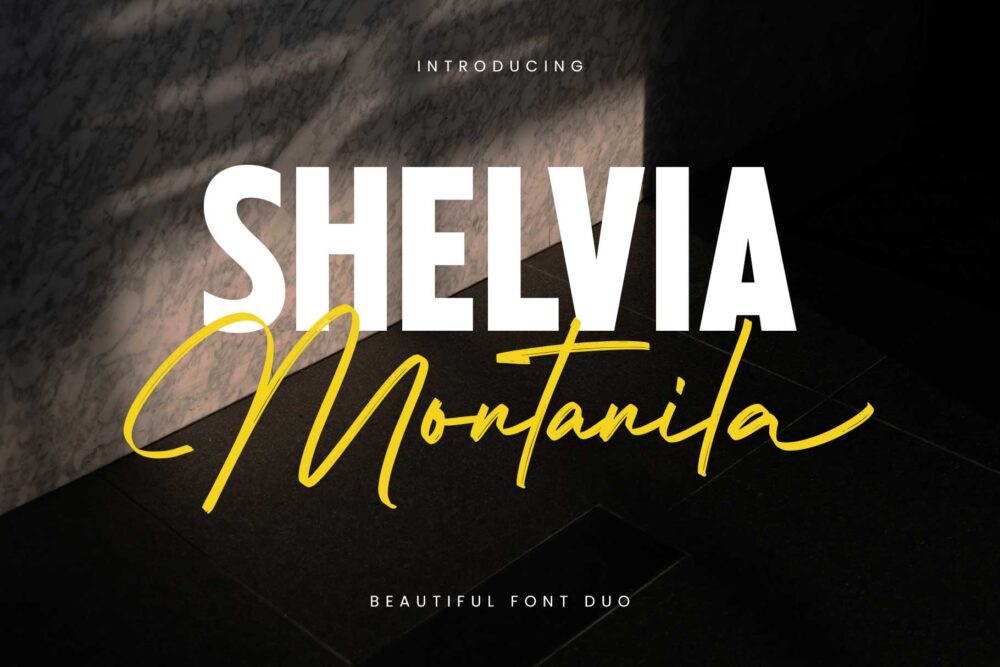 elegant font duo with bold sans and handwritten signature style