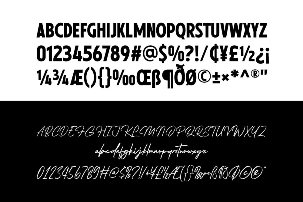 elegant font duo with bold sans and handwritten signature style