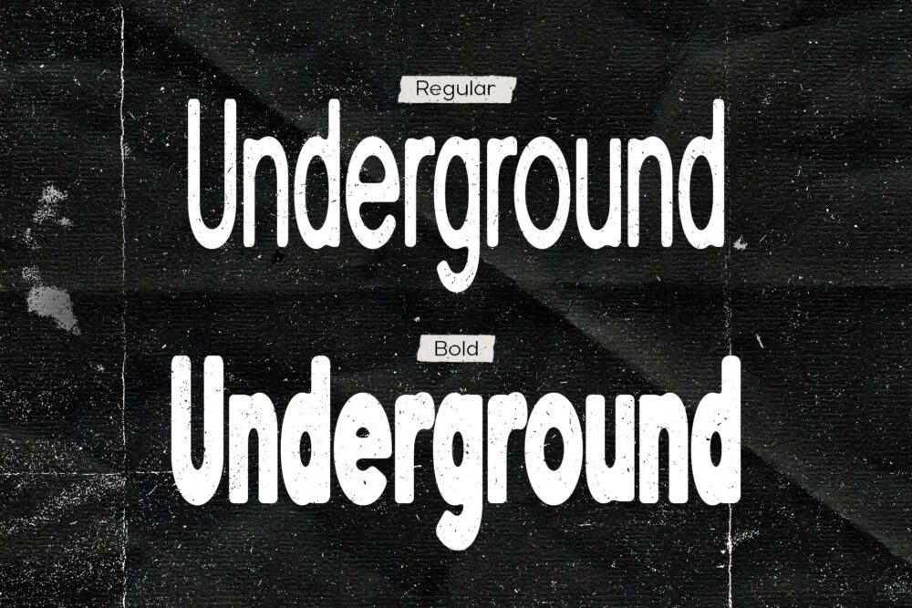 Under Trained regular and bold blurry display font showcase
