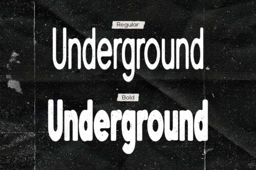 Under Trained regular and bold blurry display font showcase