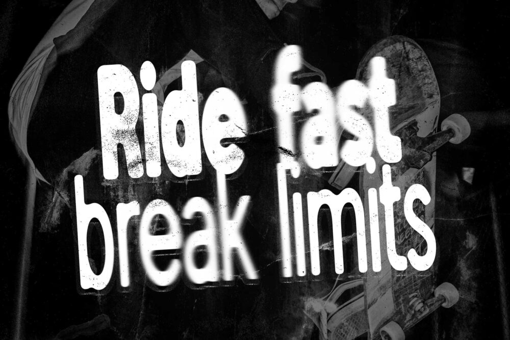 Distorted blurry typography font for underground poster design