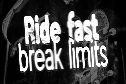 Distorted blurry typography font for underground poster design