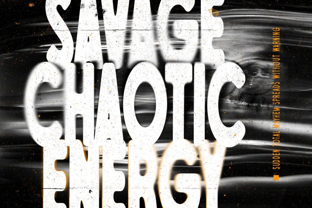 Condensed blurry display font and editorial projects