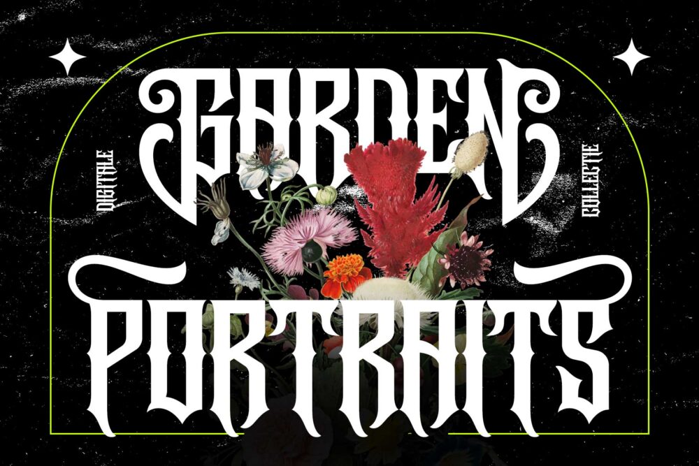 Underock blackletter hardcore typeface featuring Gothic-inspired letterforms, stylistic alternates, ligatures, and underground streetwear aesthetics for logos, branding, posters, and album artwork.
