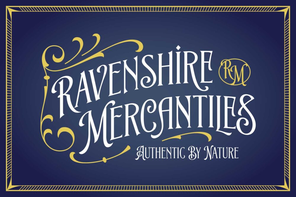 Blacknose vintage-inspired display font with elegant Victorian details