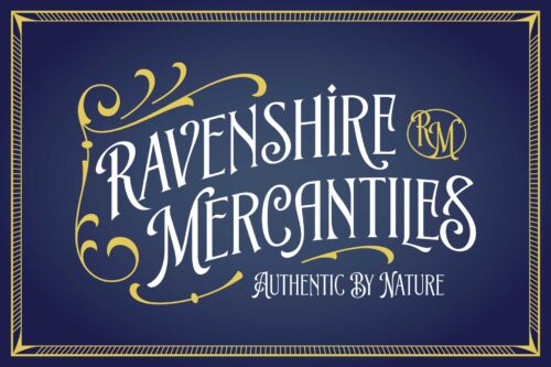 Blacknose vintage-inspired display font with elegant Victorian details