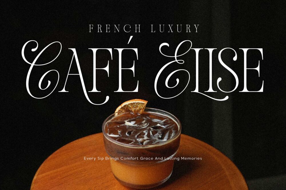 Andiena Bielsa café branding font with alternates