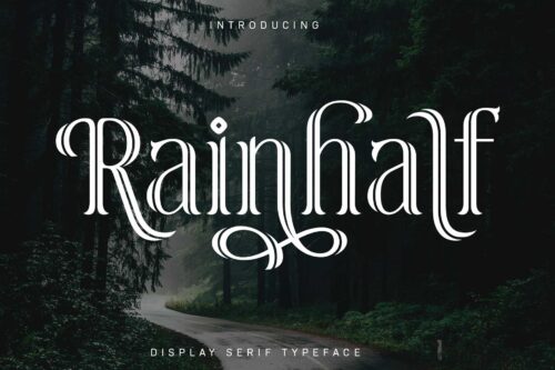 Rainhalf – Decorative Serif Display Font with Swashes & Alternates