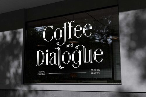 Rainhalf decorative serif display font featuring elegant swashes, stylistic alternates, and luxury typography for branding and editorial design.