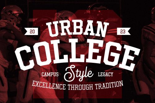 Gumbolt vintage varsity slab serif font for sports and collegiate branding