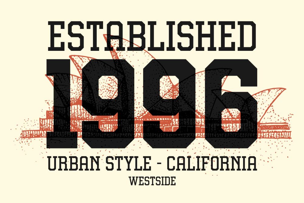 Gumbolt vintage varsity slab serif font for sports and collegiate branding