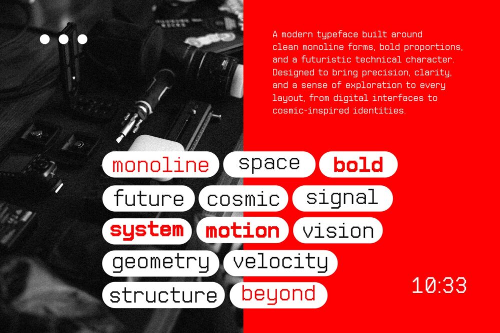 Informix retro techno monospaced font inspired by classic computer terminals and digital technology
