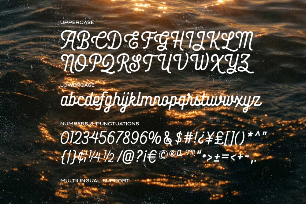 Baloghen vintage monoline script font specimen
