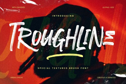 Troughline – Rough Brush Font