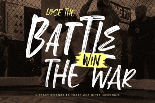 Troughline rough brush font with bold all-caps lettering